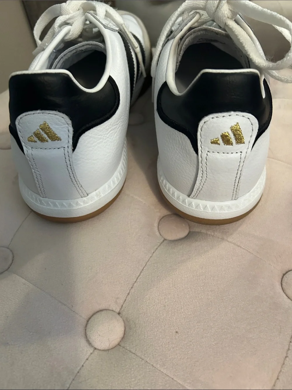 adidas Samba Millennium Womens White Sneakers with Black Stripes